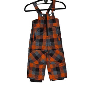 Circo kids bib ski pants, size 18 months, orange/black/gray, gaiters